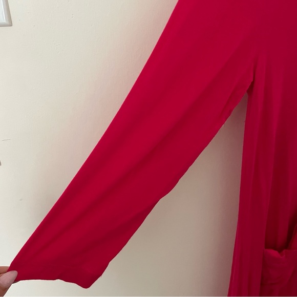 LOGO Lori Goldstein V-neck Tee 3/4 Sleeves Pockets Pink SZ Small - Picture 3 of 8